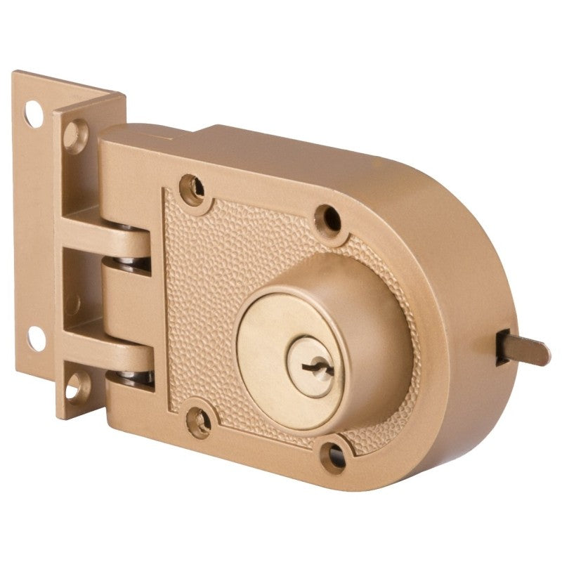 ProSource 6224331-PS Jimmy Proof Lock, Keyed Different Key, Brass, Brass, Kwikset Keyway, 1-2-3/8 in Thick Door