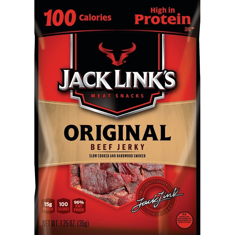 Jack Link's 10000008418 Snack, Jerky, Original, 1.25 oz, Beef, Citric Acid, Flavorings (Pack of 10)
