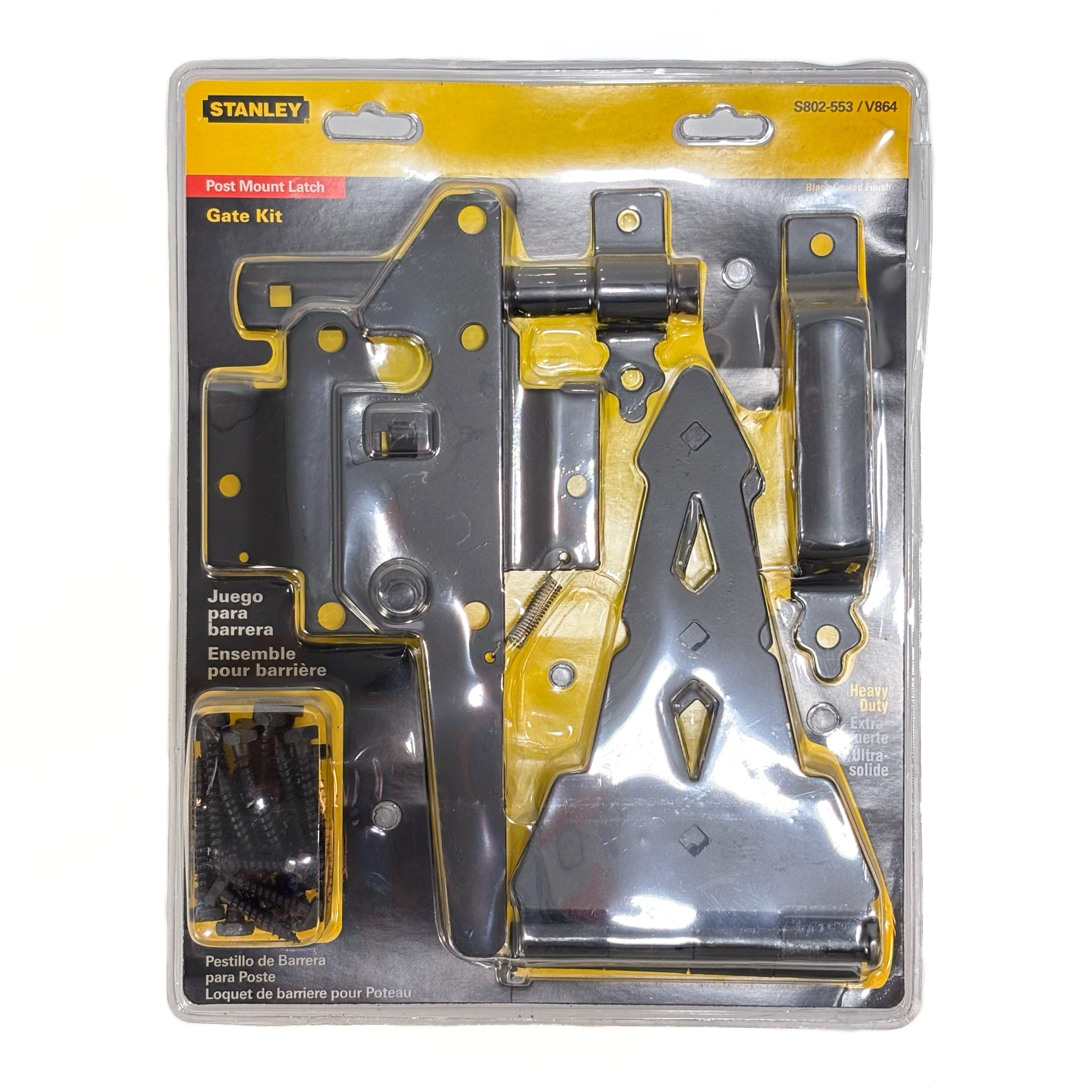 Heavy Duty Decorative Post Mount Latch Gate Kit Black (POS)
