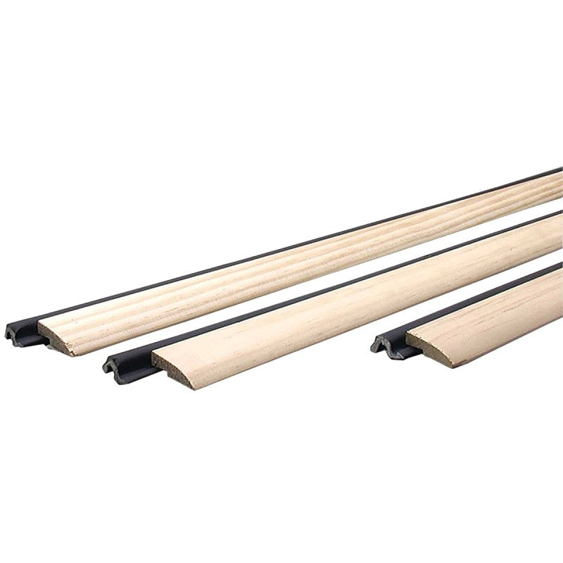 M-D 91884 Compression Weatherstrip, 84 in L, Foam/Wood, Brown/Primed Wood