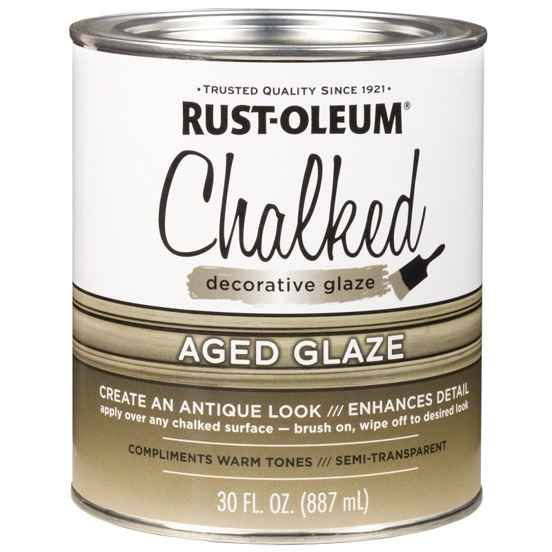 Rust-Oleum 315881 Chalked Decorative Glaze, Satin Chalky, Brown, 30 oz (Pack of 2)