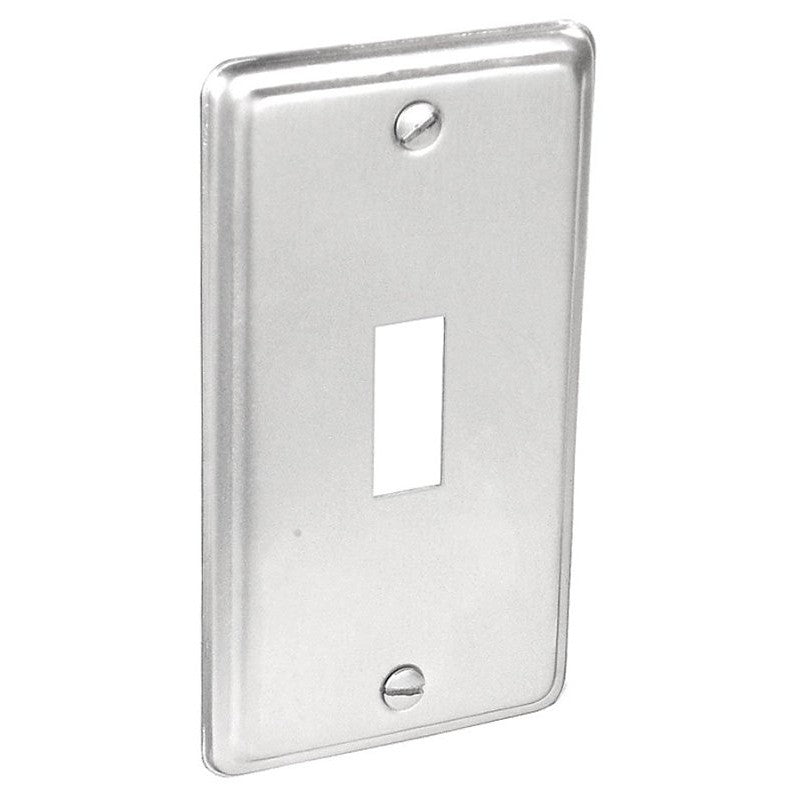 Southwire G19350-UPC Toggle Box Cover, 0.21 in L, 2 in W, Rectangular, 1-Gang, Steel, Silver, Zinc-Plated