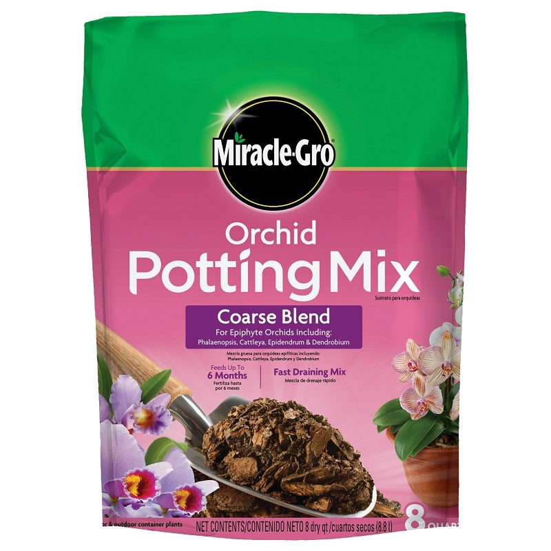 Miracle-Gro 74778300 Orchid Potting Mix Coarse Blend, 8 qt Bag (Pack of 6)