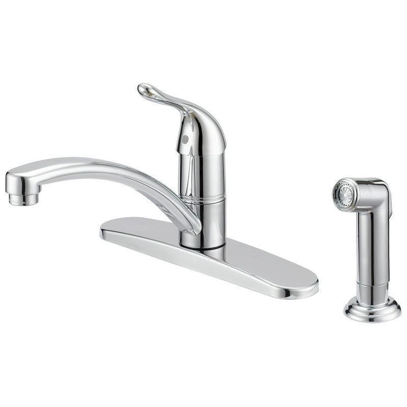 Boston Harbor 67534-1001 Kitchen Faucet, 1.8 gpm, 1-Handle, 4-Faucet Hole, Metal/Plastic, Chrome Plated