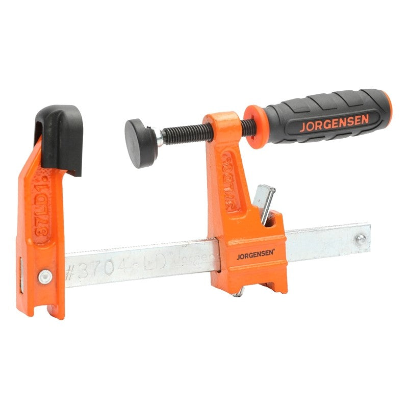 Pony 3704-LD Light-Duty Bar Clamp, 300 lb, 4 in Max Opening Size, 2 in D Throat, Steel Body