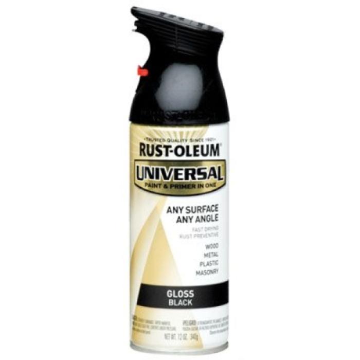 Rust-Oleum 245196 Enamel Spray Paint, Gloss, Black, 12 oz, Can