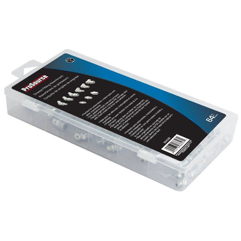 ProSource 95384 Grease Fitting Assortment, Steel, Zinc Plated