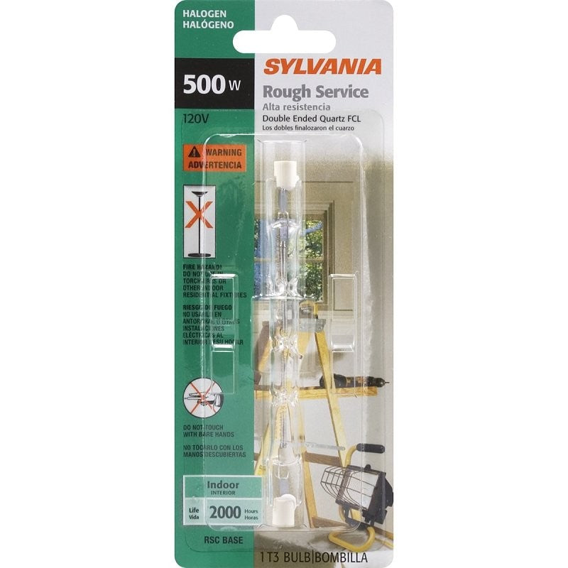 Sylvania 58865 Specialty Halogen Lamp, 500 W, Recessed Single Contact Lamp Base, T3 Lamp, 8750 Lumens, 2950 K Color Temp