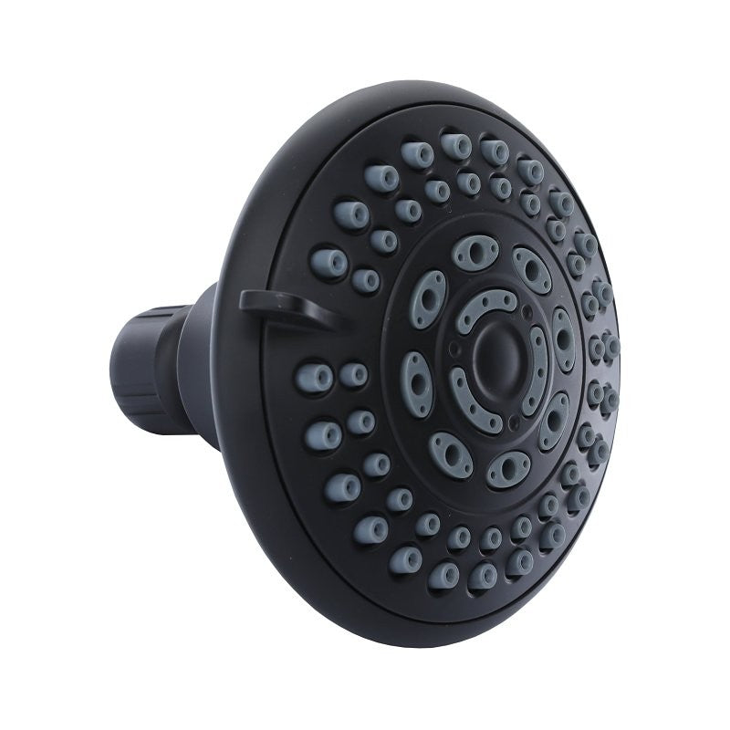 Danco 12023 Shower Head, Round, 1.8 gpm, 1/2 in Connection, 5-Spray Function, Plastic, Matte, 4.13 in Dia, 4 in L