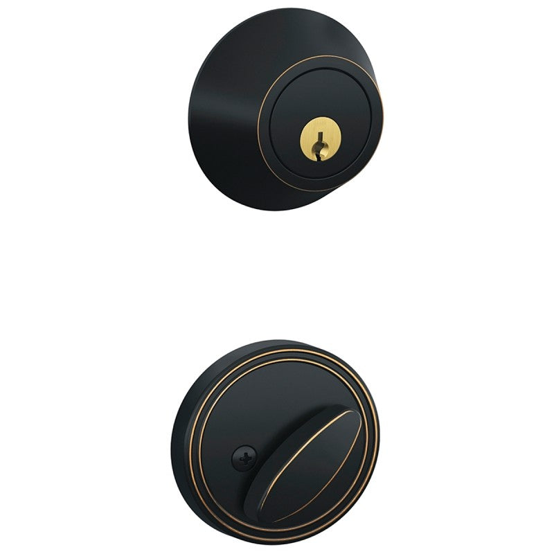 LOCK DEADBOLT SNGL CYL AGEDBRZ