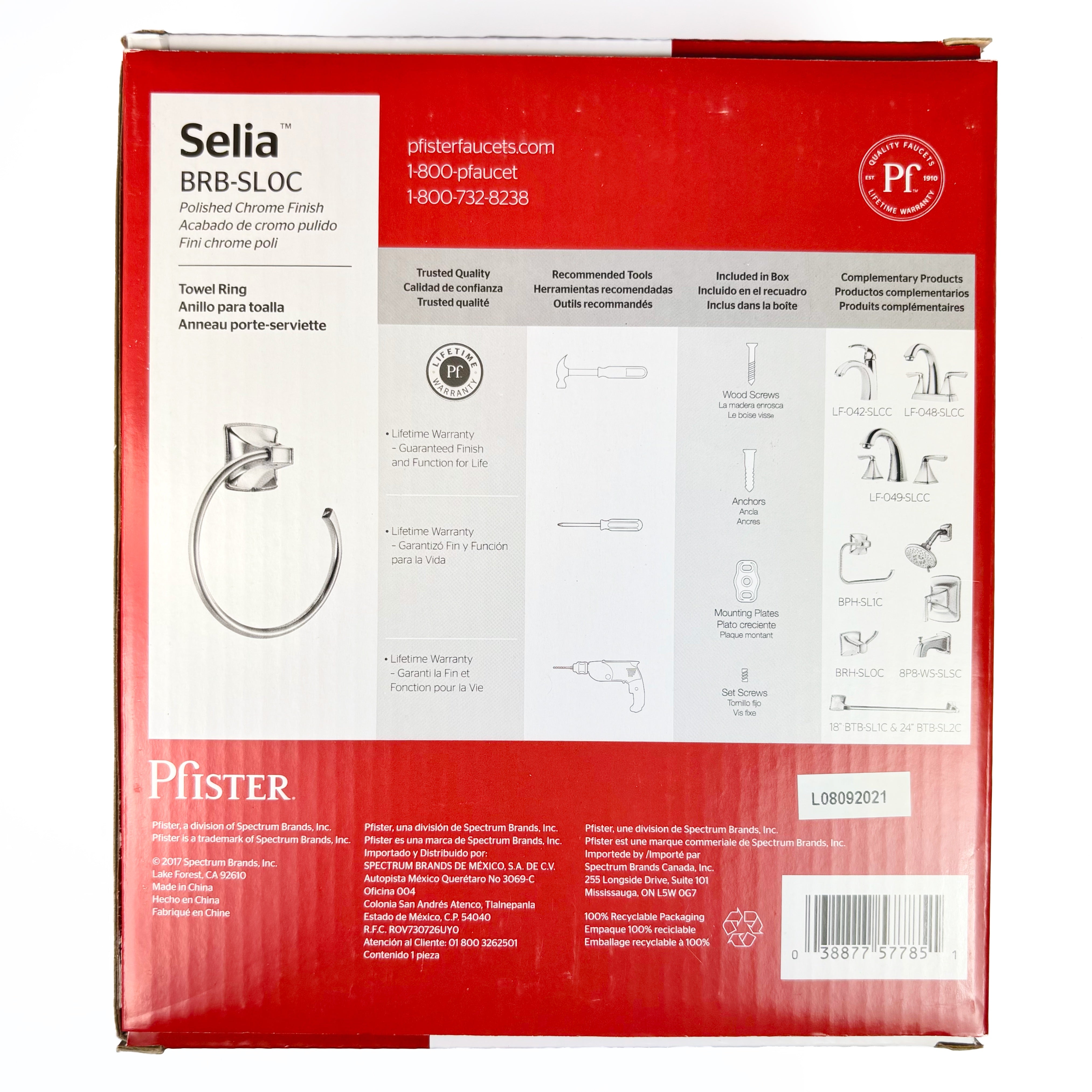 Selia Towel Ring Polished Chrome