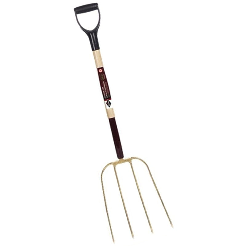 Garant G0415DU Mushroom Fork, 4-Tine, Steel Tine, Gold, 30 in L Handle