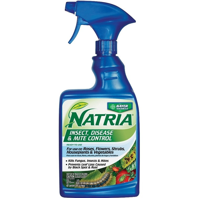 Natria 707100D RTU Insecticide, Liquid, Spray Application, Flowers, Houseplants, Roses, Shrubs, Vegetables, 24 oz