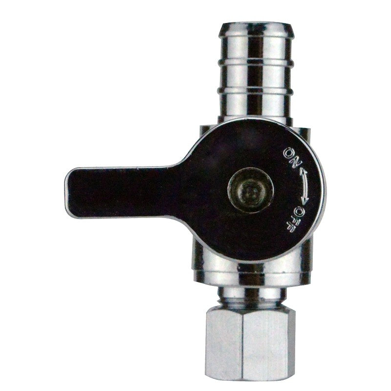 Apollo Valves APXVS1214C Ice Maker Straight Stop Valve, 1/2 x 1/4 in Connection, Barb x Compression, 200 psi Pressure