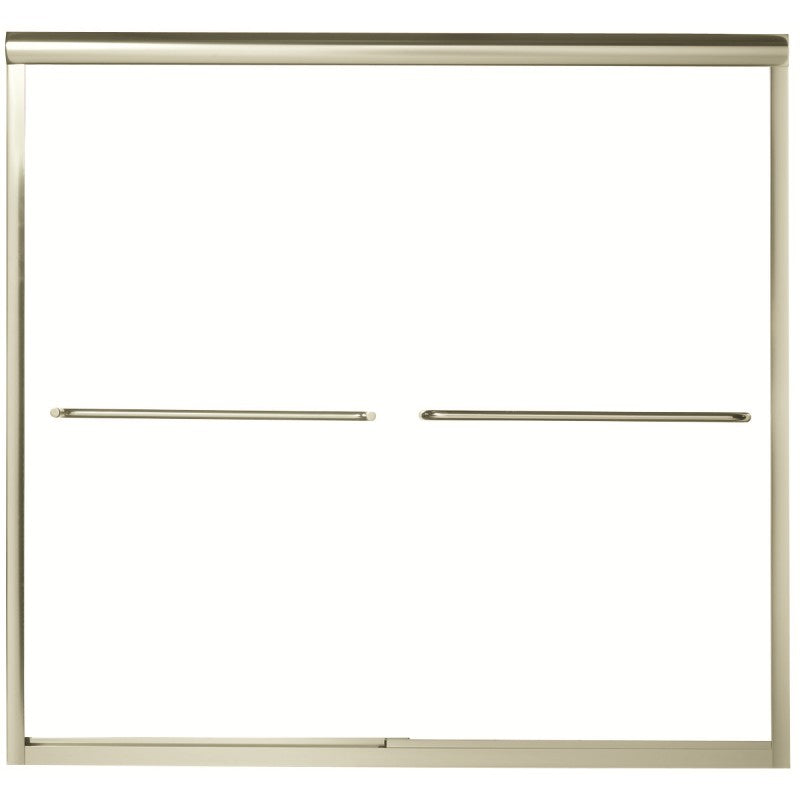 Sterling Finesse Series 5425-59N-G05 Bath Door, Nickel Frame, Frameless Frame, Aluminum Frame, Clear Glass, Sliding Door