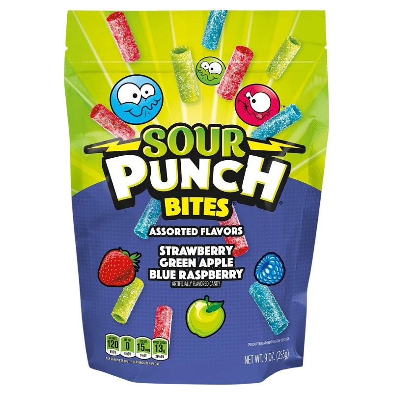 Sour Punch 716224 Punch Bite, Assorted, 9 oz (Pack of 6)