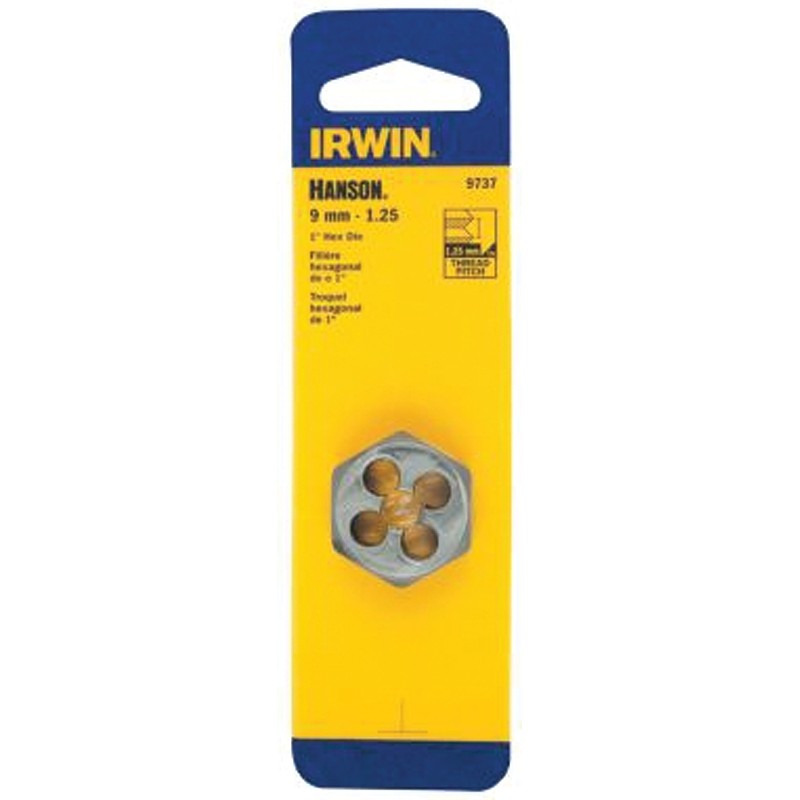 Irwin 9739 Metric Die, M10-1.25 Thread, Fine Thread, Right Hand Thread, HCS