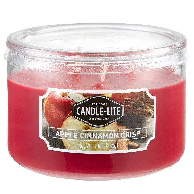 Candle-Lite 1879021 Scented Candle, 4.09 in x 4.09 in x 2.94 in Dimensons, Apple Cinnamon Crisp Fragrance (Pack of 4)