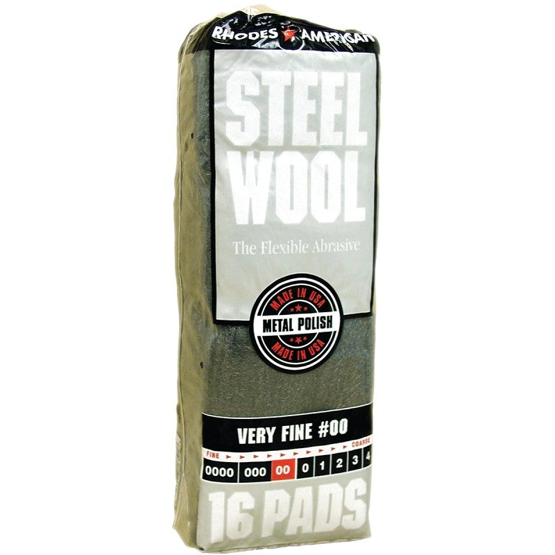 Homax 106602-06 Steel Wool, #00 Grit, Very Fine, Gray