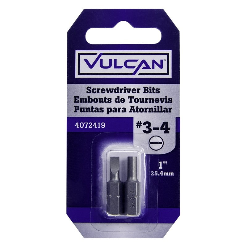 Vulcan 306192OR Screwdriver Bit, Hex Shank, S2 Chrome Molybdenum Steel