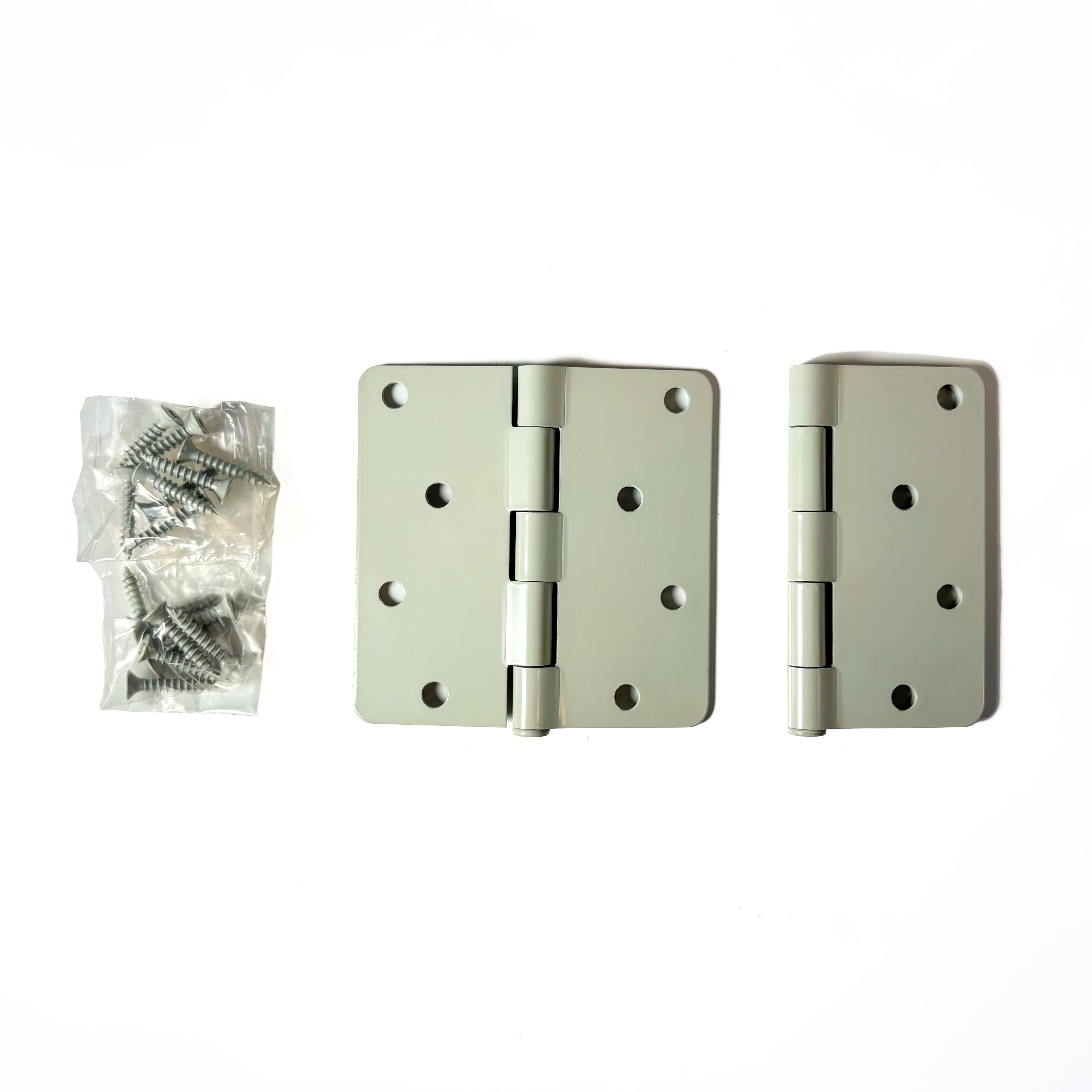 Door Hinges 4 Inch 1/4 Radius Prime Coat White 2 Pack Box