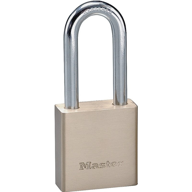Master Lock 576DLHPF Padlock, Keyed Different Key, 5/16 in Dia Shackle, Steel Shackle, Brass Body, 1-3/4 in W Body
