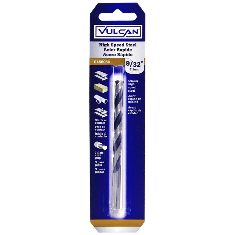 Vulcan 231671OR Jobber Drill Bit, 9/32 in Dia, 4-1/4 in OAL, 3-Flat Shank