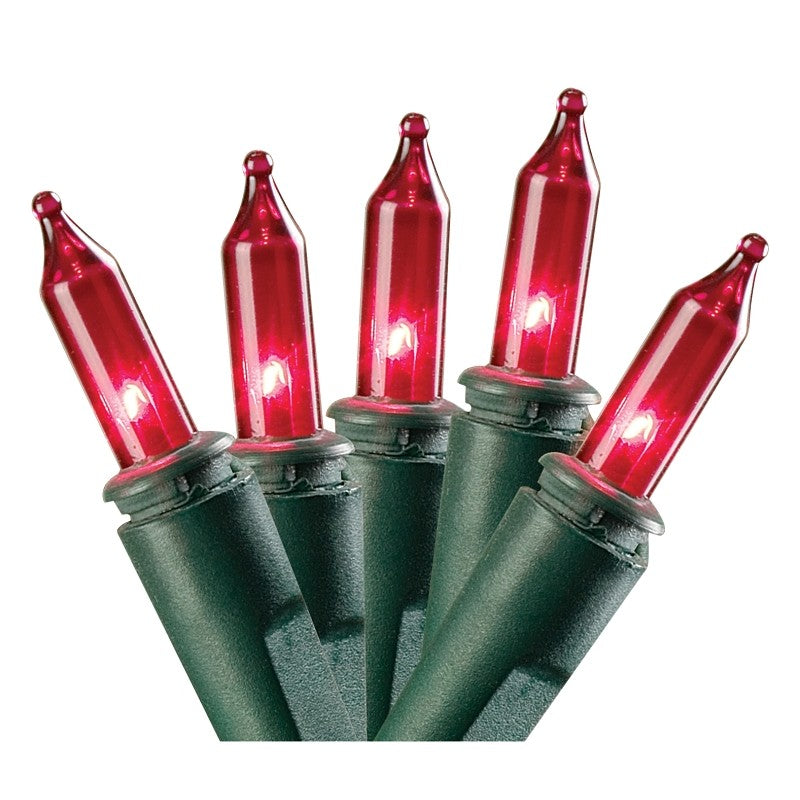 Hometown Holidays U10Y082C Light Set, Christmas, 120 V, 40.8 W, 100-Lamp, Incandescent Lamp, Red Lamp, 21.96 ft L