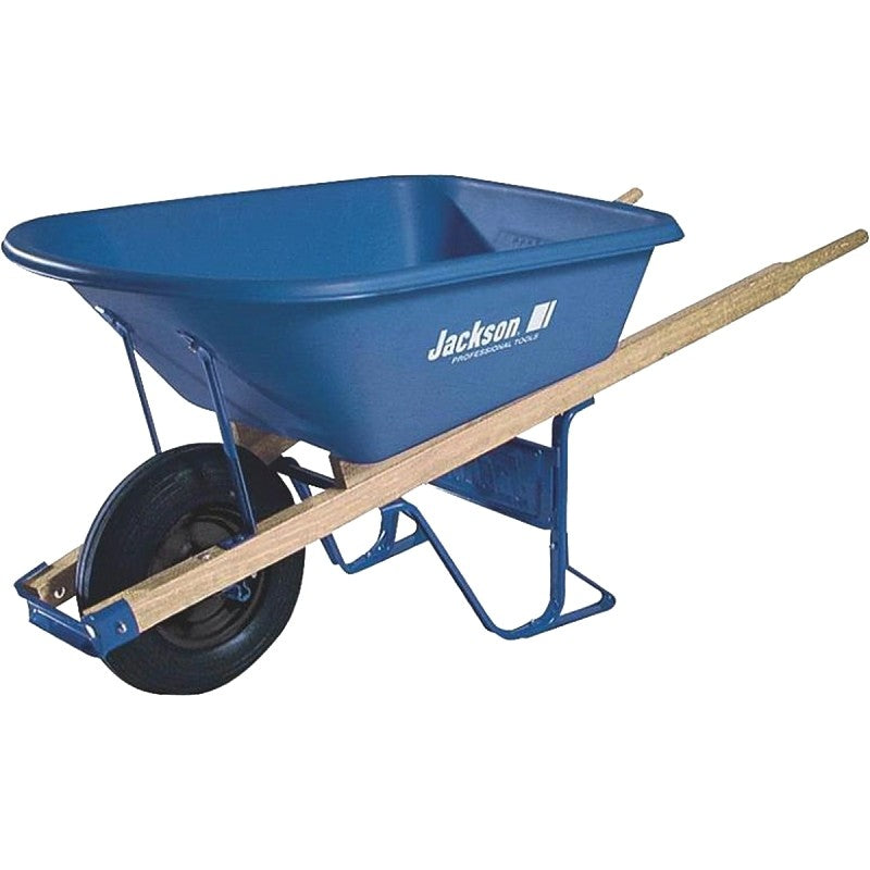 Jackson MP57514 Contractor Wheelbarrow, 5-3/4 cu-ft Volume, Poly, 1-Wheel