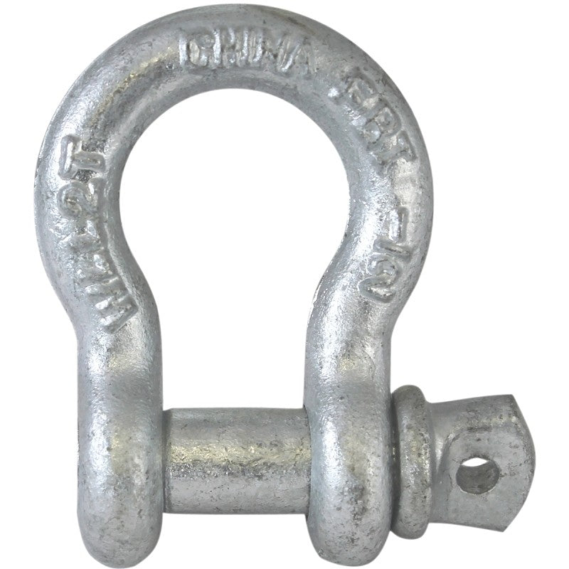 Fehr 5/8 Anchor Shackle, 5/8 in Trade, 2.25 ton Working Load, Commercial Grade, Steel, Galvanized