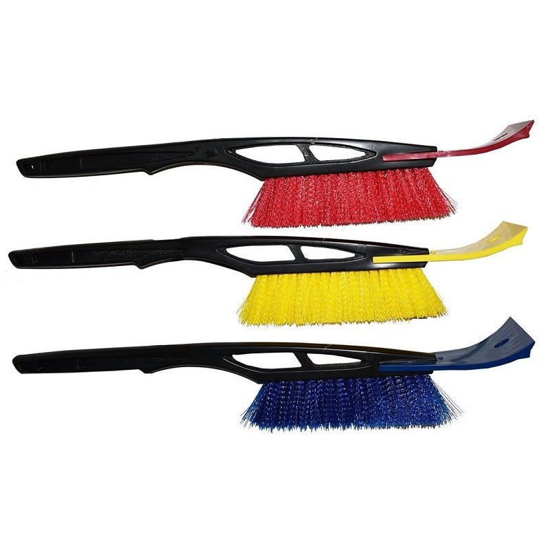 Rugg SC5022 Snowbrush/Scraper, Plastic/Polyester Blade, Poly Handle, Black/Blue/Red/Yellow, 21 in OAL
