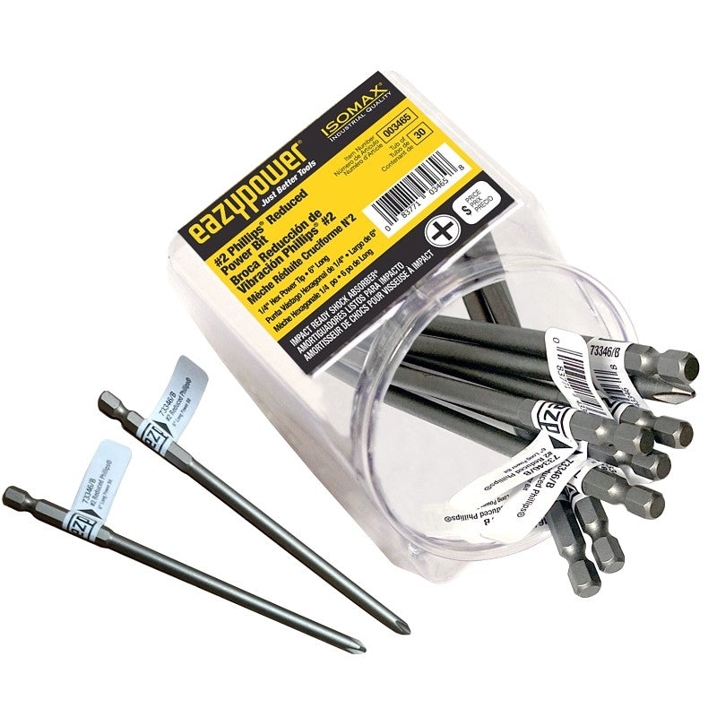 Eazypower 3465 Power Bit, #2 Drive, Phillips Drive, 6 in L