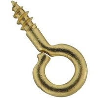 Small Eye Screw Eyes 5/8 Inch #214-1/2 Solid Brass 6 Pack
