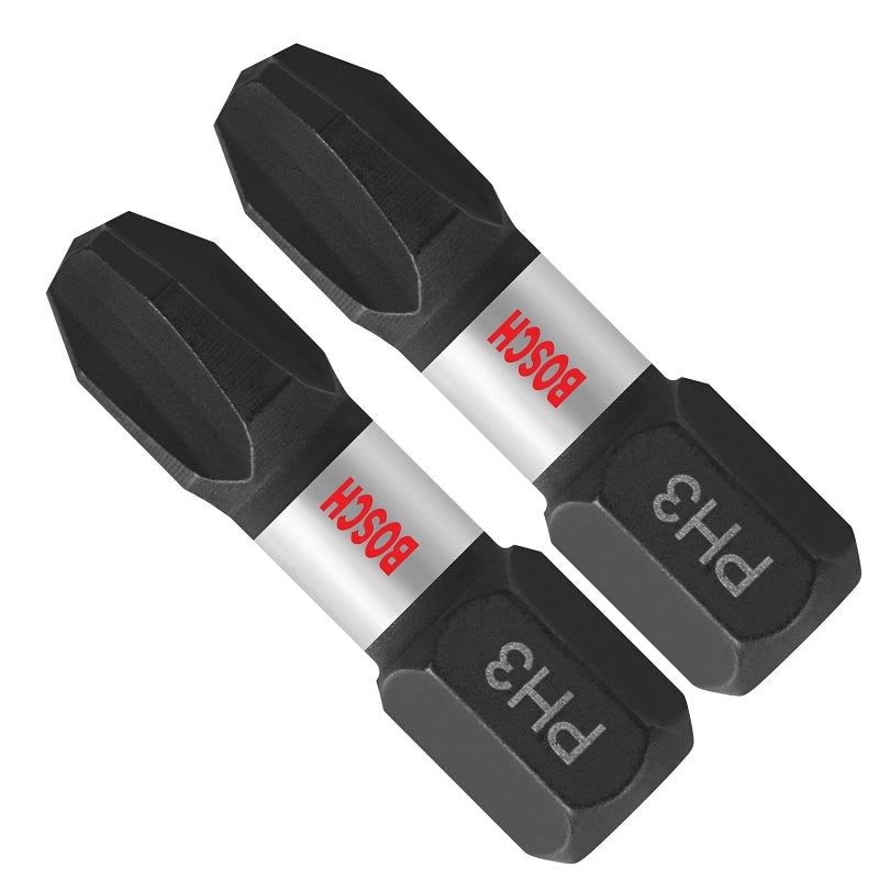 Bosch Impact Tough ITPH3102 Insert Bit, #3 Drive, Phillips Drive, 1/4 in Shank, Hex Shank, 1 in L, Steel