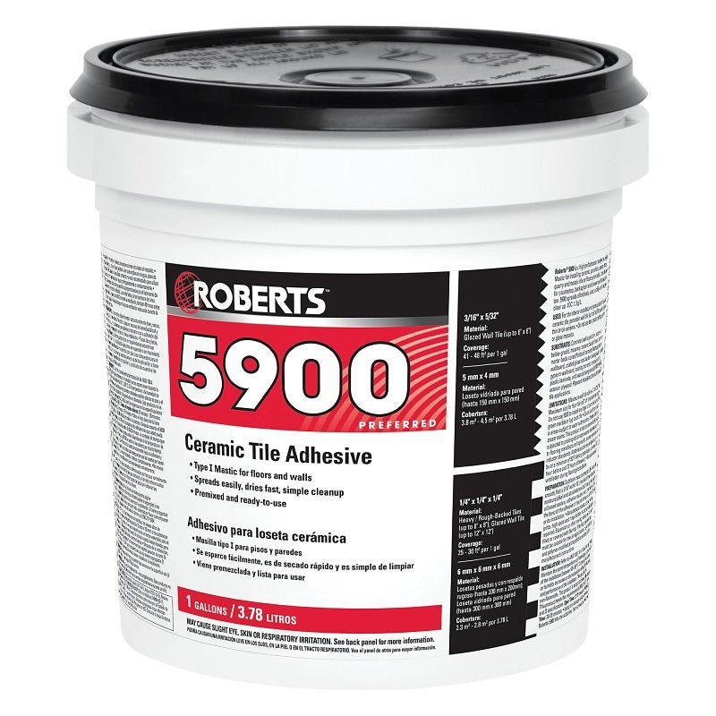 QEP 5900-1 Ceramic Tile Adhesive, Off-White, 1 gal Pail (Pack of 4)