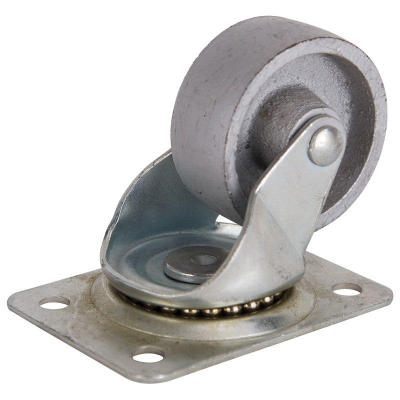 ProSource JC-S06 Swivel Caster, 2-1/2 in Dia Wheel, 1 in W Wheel, Steel Wheel, Gray, 125 lb, Steel Housing Material