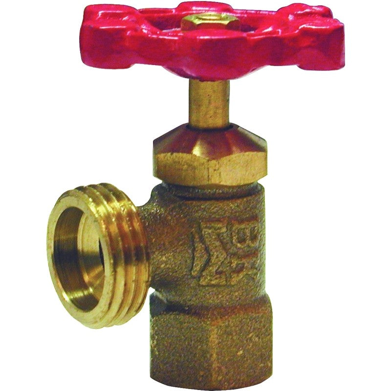 B & K ProLine Series 102-103 Boiler Drain Valve, 1/2 in Connection, FPT x Hose, 125 psi Pressure, Brass Body