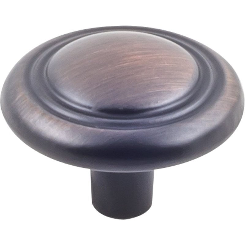Hardware Resources K236BORB-10 Cabinet Knob, Traditional, 1-1/4 in Dia, Zinc, Brushed Oil-Rubbed Bronze, 10/PK