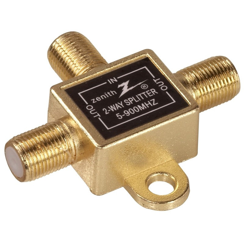 Zenith VS1001SP2W Series Coax Splitter, 900 MHz, 1 Video Input, 2 Video Output