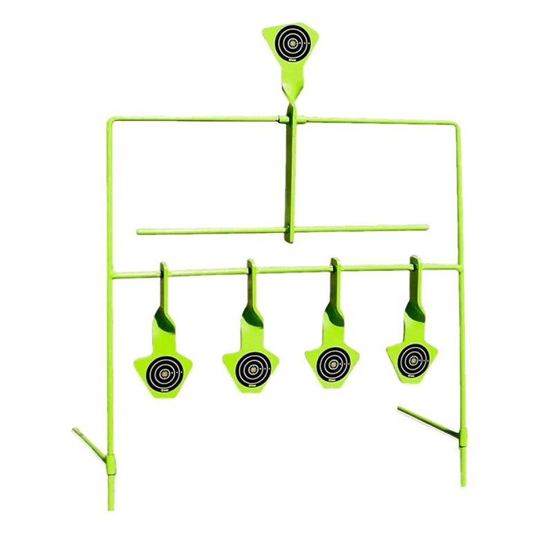 SME SME-ST22RES Hands-Free Resetting Target System, 5 Number of Targets, Steel, Black/Green, Standing