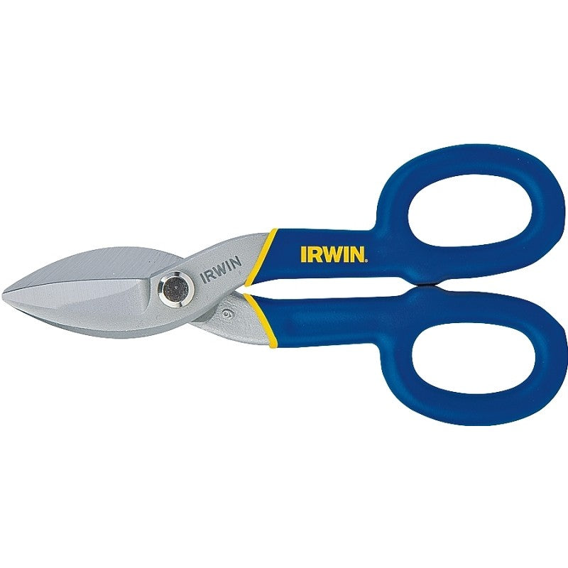Irwin 22007 Tinner Snip, 7 in OAL, 1-1/2 in L Cut, Curved, Straight Cut, Steel Blade, Double-Dipped Handle