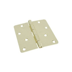 Door Hinges 4 Inch 1/4 Radius Polished Brass 2 Pack