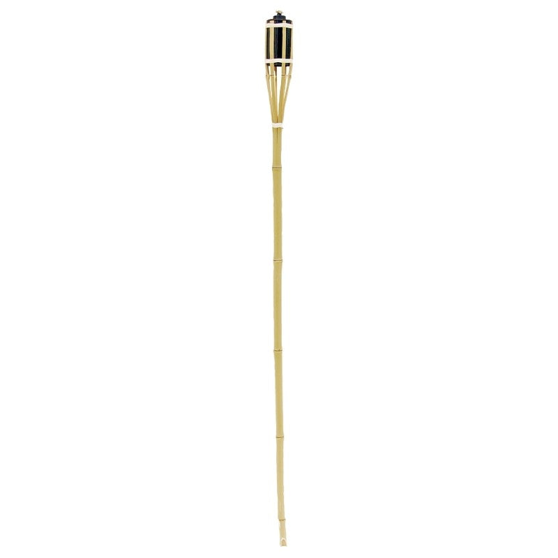 Seasonal Trends Y2571 4 ft Bamboo Party Torch, 2.36 in H, Bamboo, Fiberglass, and Metal, Beige, Black (Pack of 96)