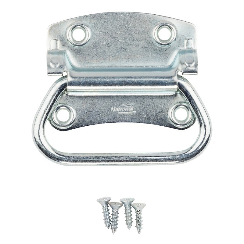 National Hardware V175 Series N117-002 Chest Handle, 4.23 in L, 3-1/2 in W, Steel, Zinc