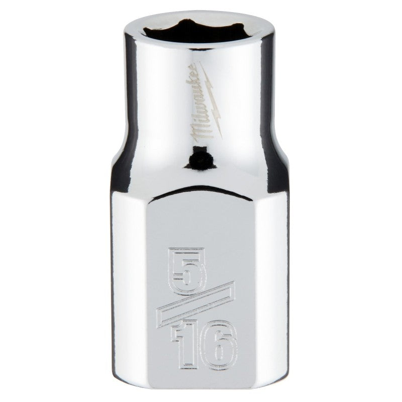 Milwaukee 45-34-9061 Socket, 5/16 in Socket, Standard Socket, 3.543 in OAL, 3/8 in Drive, 6-Point, Chrome