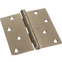 Door Hinges 4 Inch Square Corner Satin Nickel 2 Pack