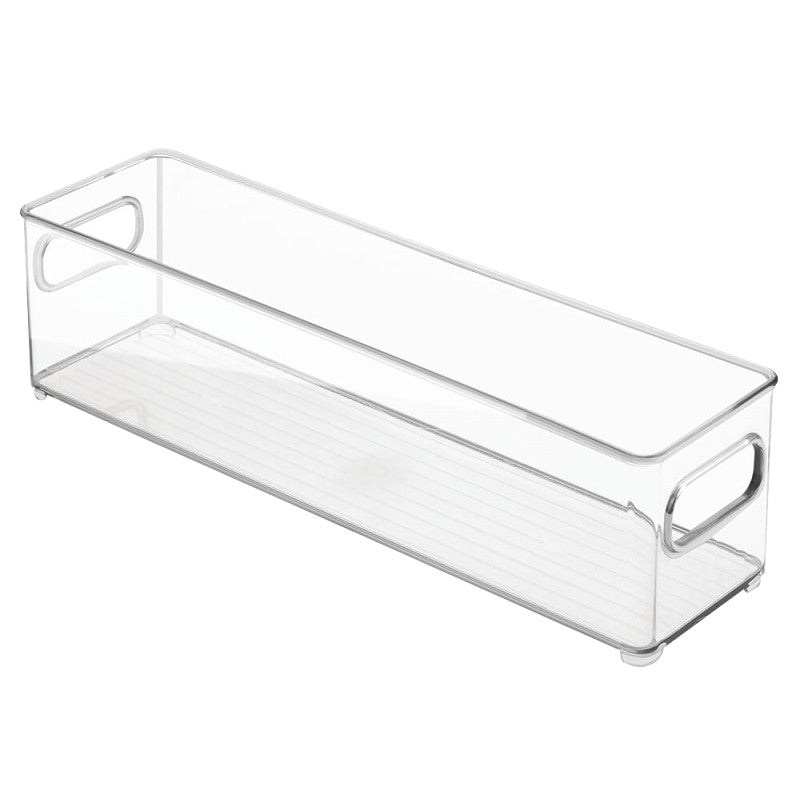 iDESIGN 70430 Storage Bin, 14-1/2 in L, 4 in W, 4 in H, Plastic, Clear
