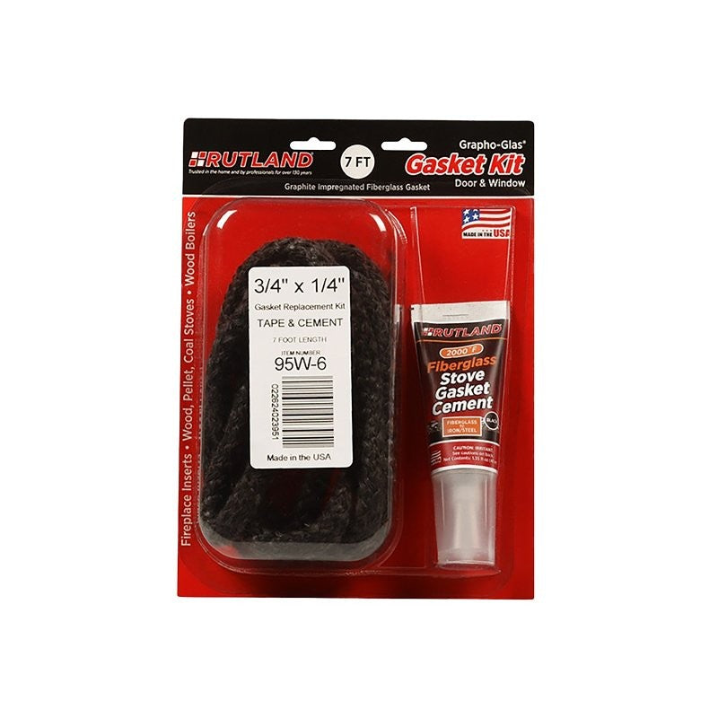 Rutland Grapho-Glas 95W-6 Stove Gasket Kit, 1.35 oz Tube, 3.69 Specific Gravity