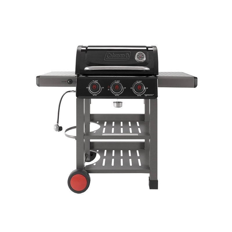 Coleman Cookout CO-300BBQ Barbecue Grill, 31,500 Btu/hr, 3-Burner, 535 sq-in Primary Cooking Surface