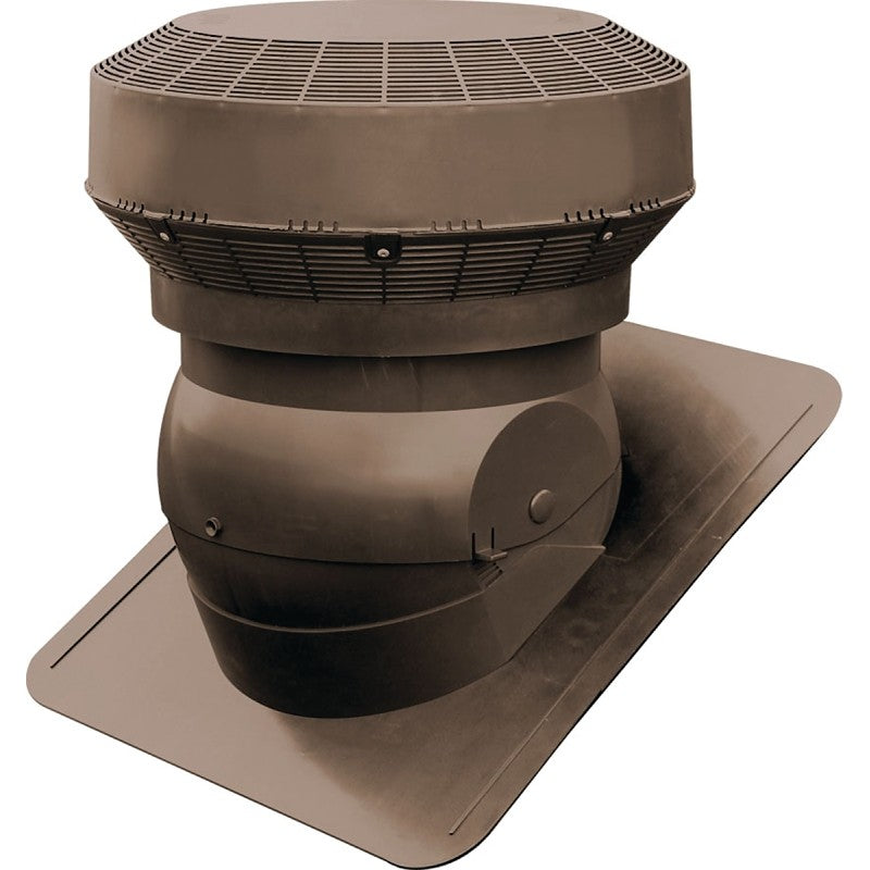 Duraflo 60PRO117BR Roof Vent, 18-3/8 in OAW, 117 sq-in Net Free Ventilating Area, Polypropylene, Brown